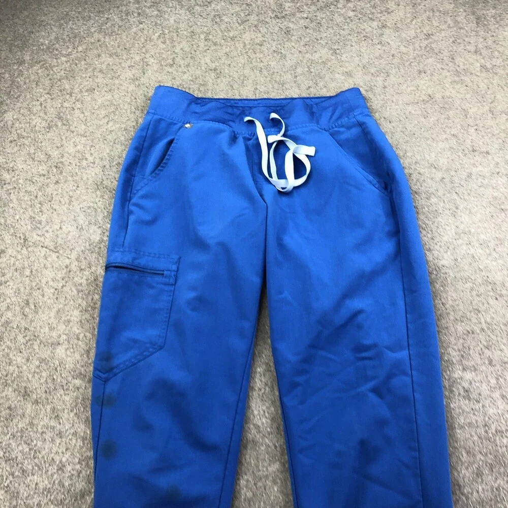 FIGS Scrub Jogger Pants Womens Small Blue Technical Zamora Cargo Medical